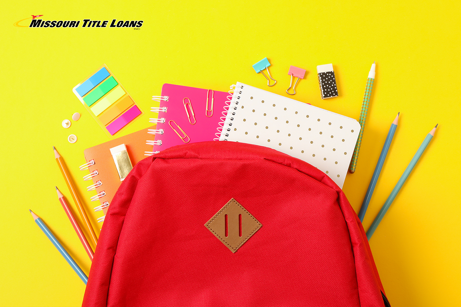 back pack filled with school supplies