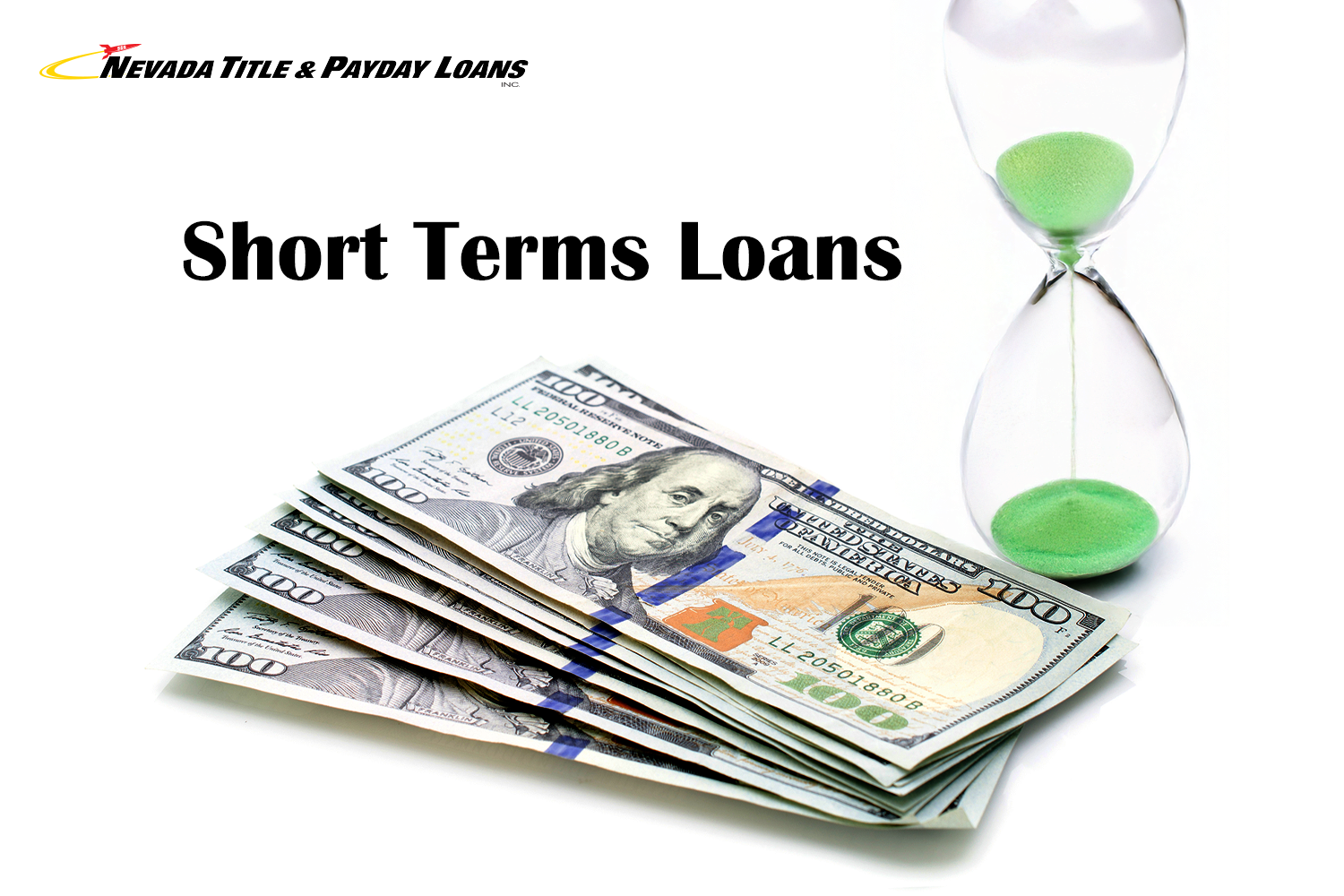 cash from short term loans next to an hourglass timer