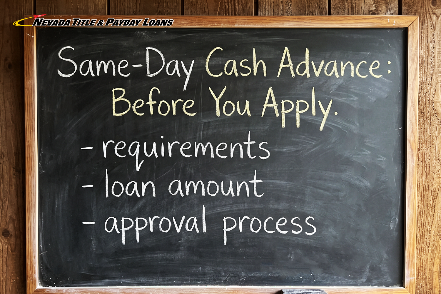 chalkboard that says same-day cash advance