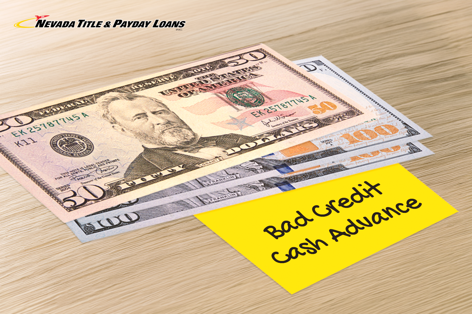 $250 from a bad credit cash advance on top of desk