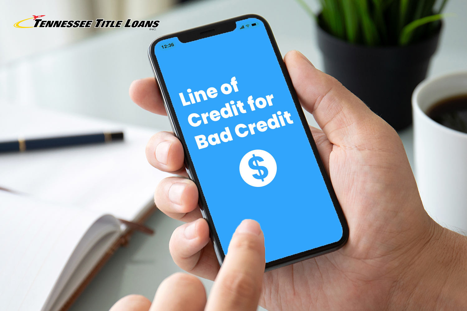 man applies for online line of credit on their phone