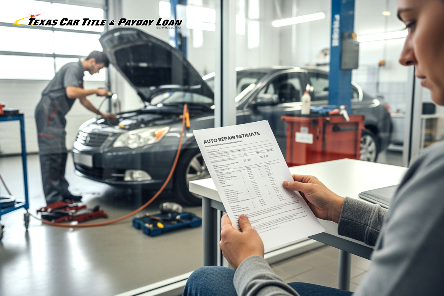 looking over cost for car repairs