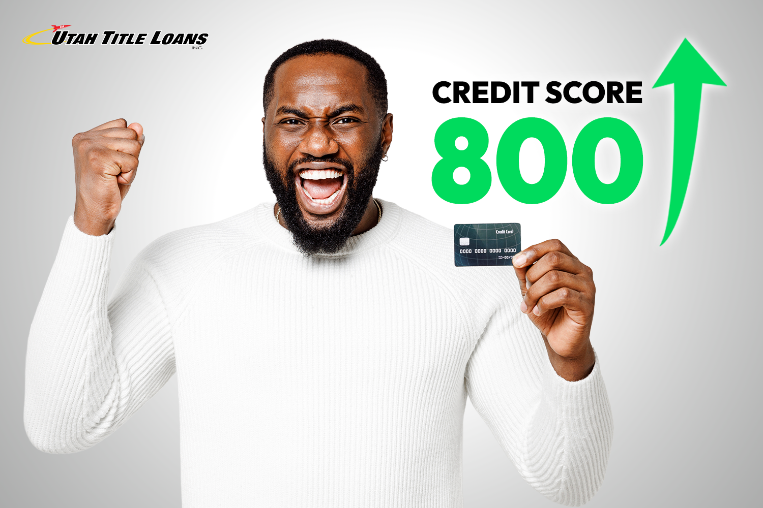 man excited about improving credit score fast