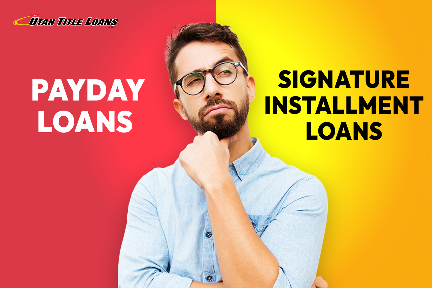 man considers payday loans vs signature installment loans