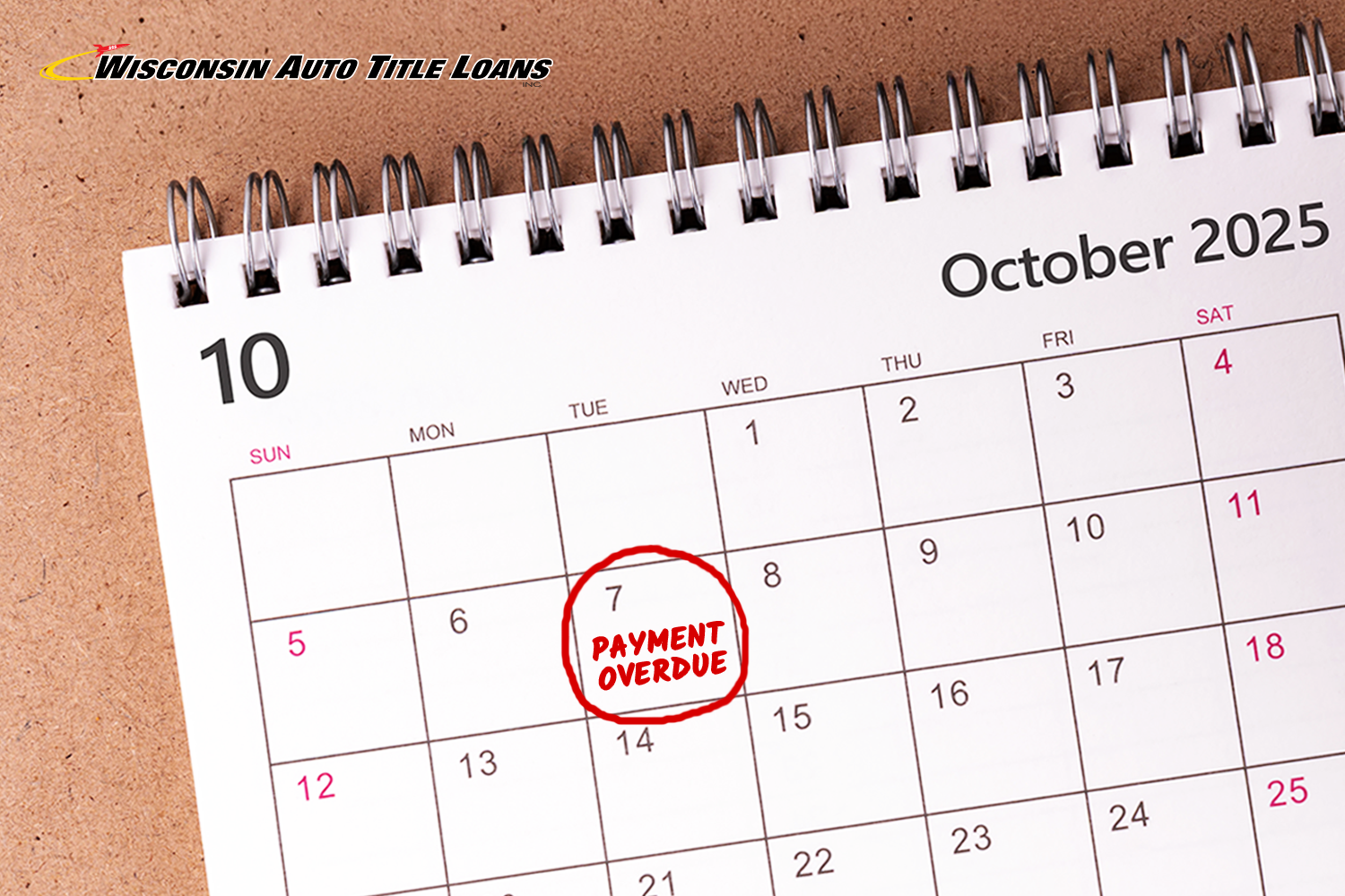 payment date circled on the calendar