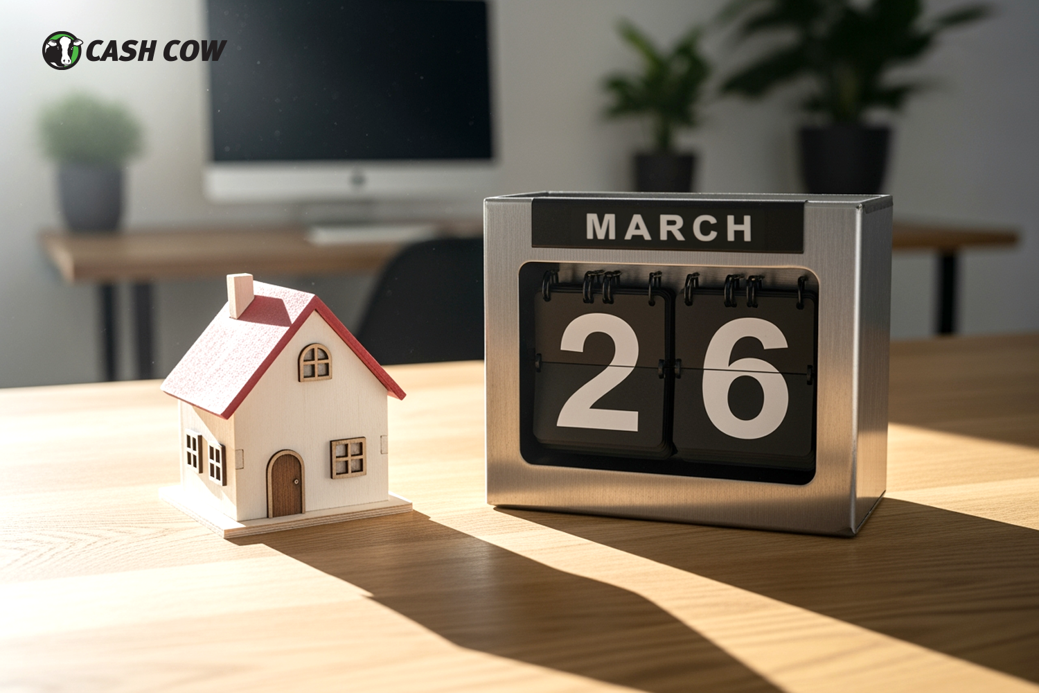 a house with a calendar for household costs in 2026