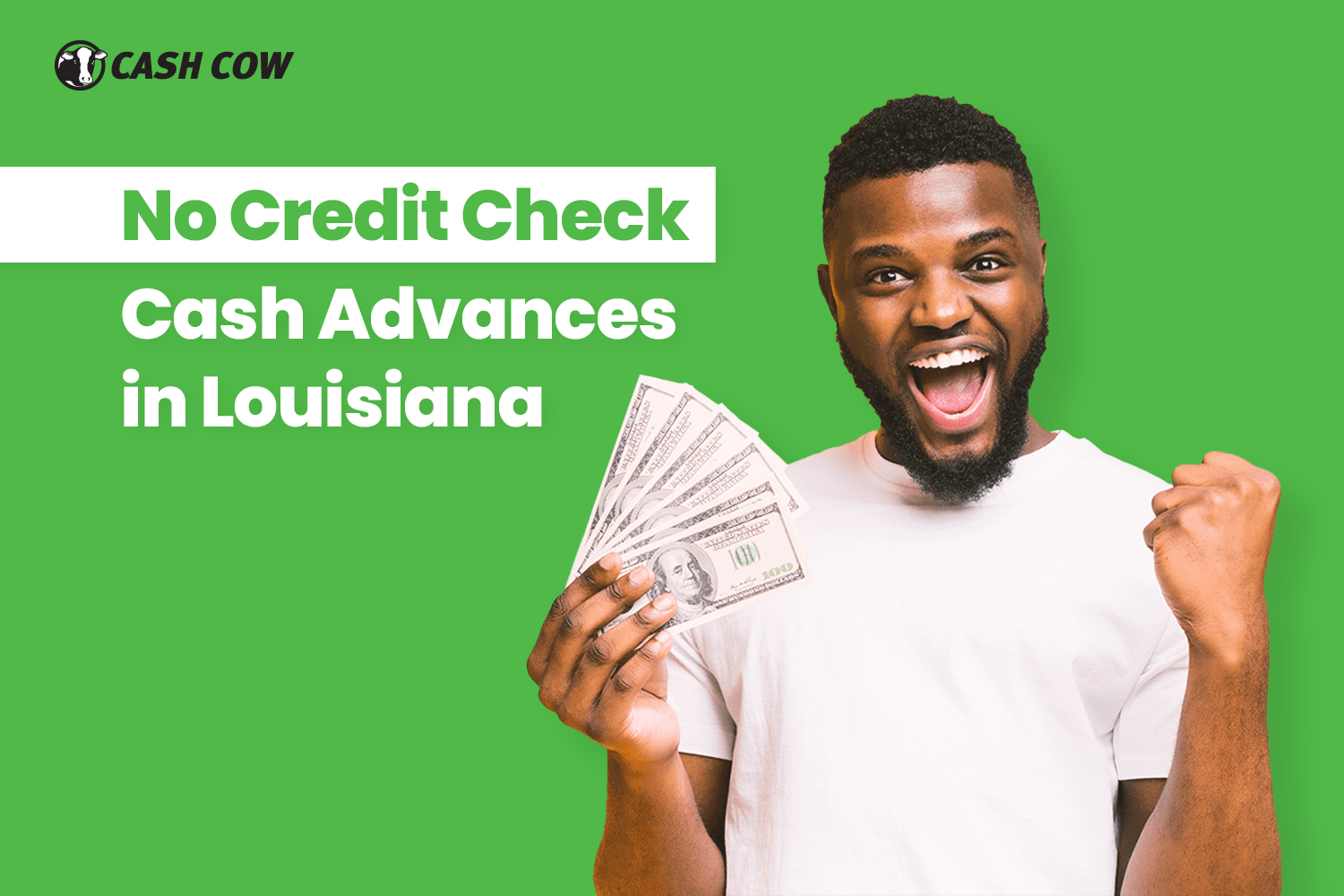 man holds money from a no credit check cash advance
