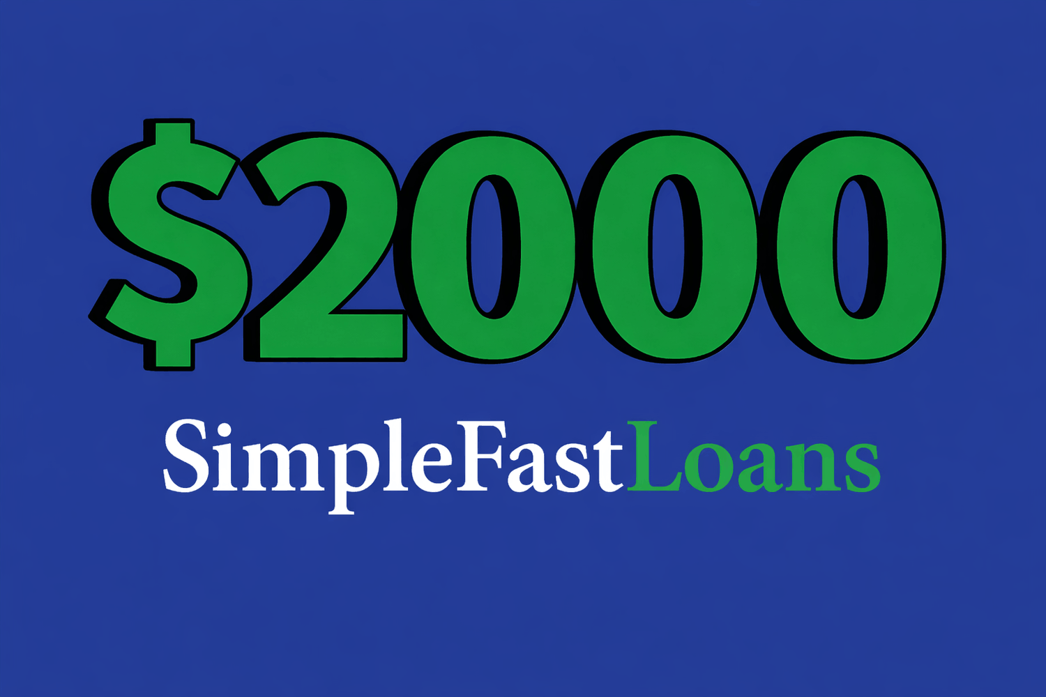 2000 dollar loan with green color and blue background