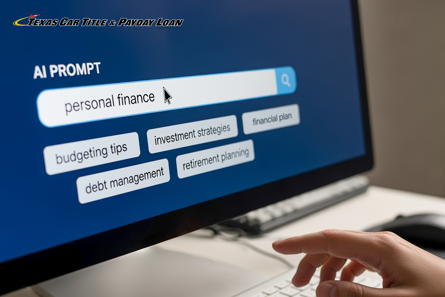person searches for personal finance with an AI chatbot