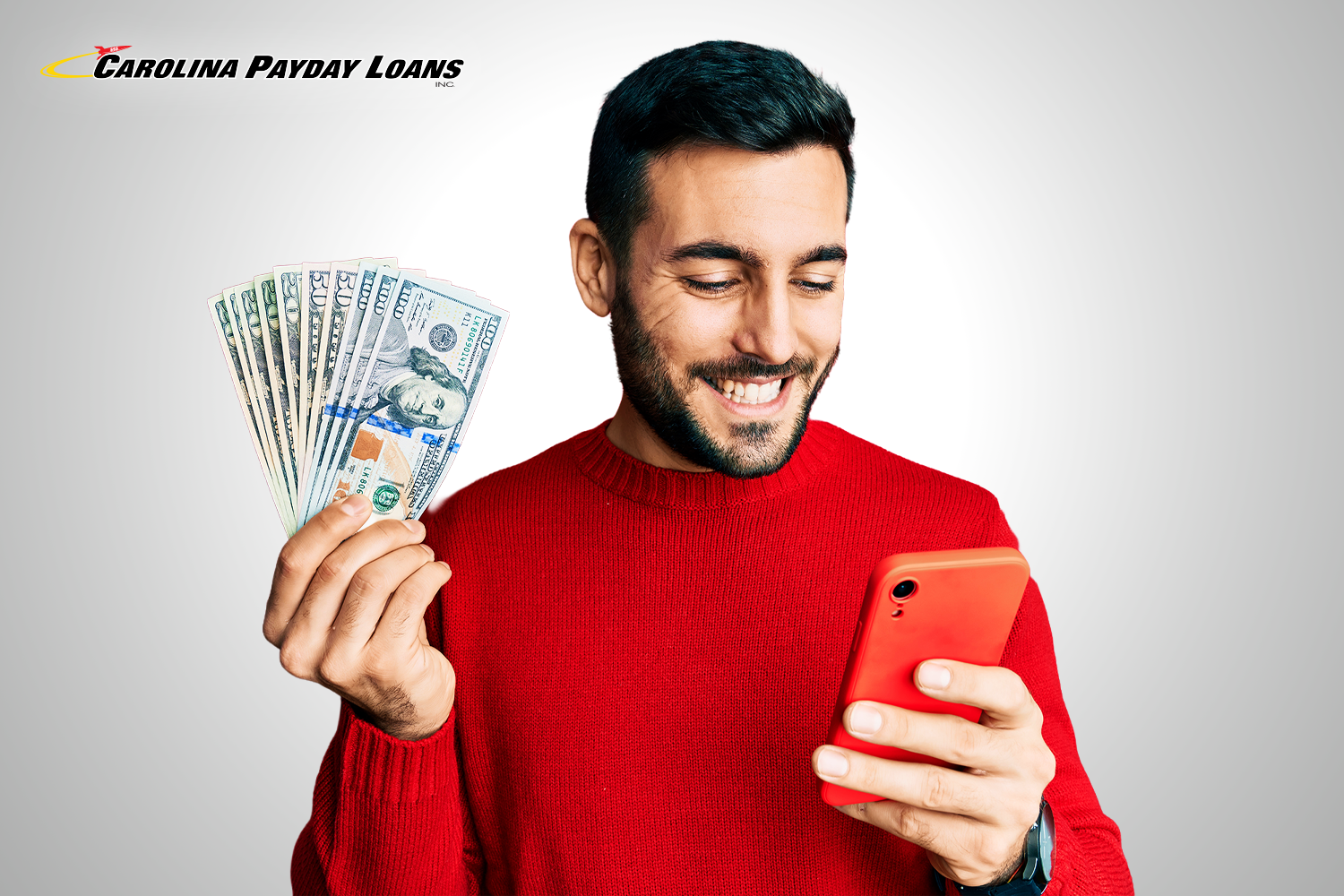 man gets money from cash advance online