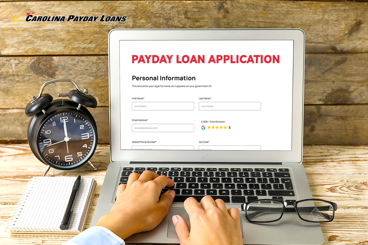 filling out a loan form for online payday loans