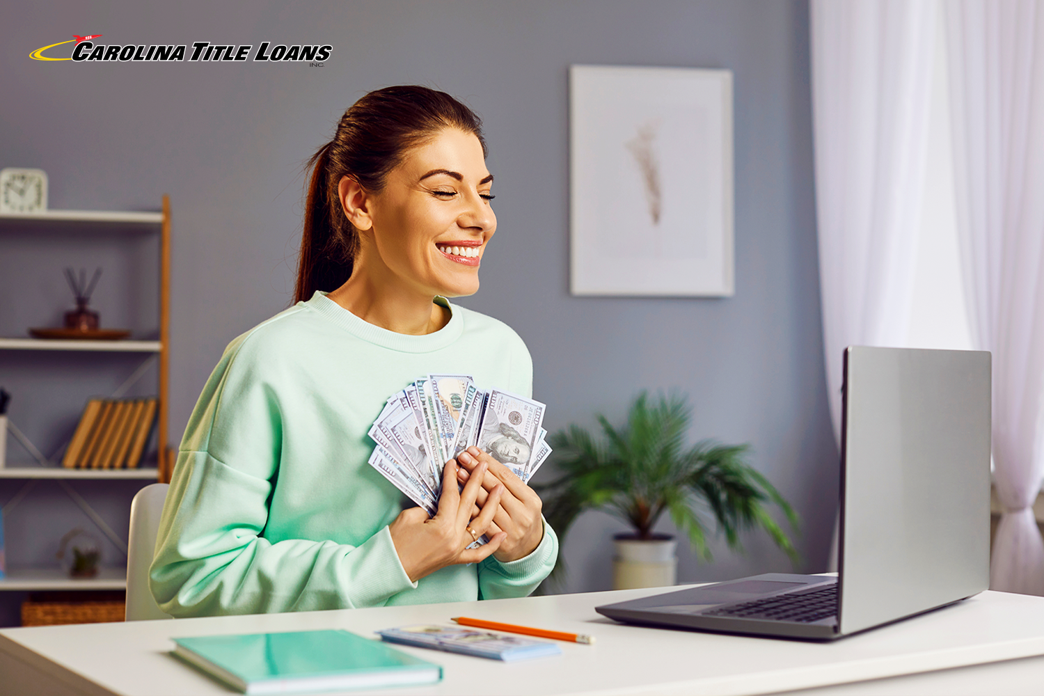 woman without a full-time job getting an online title loan