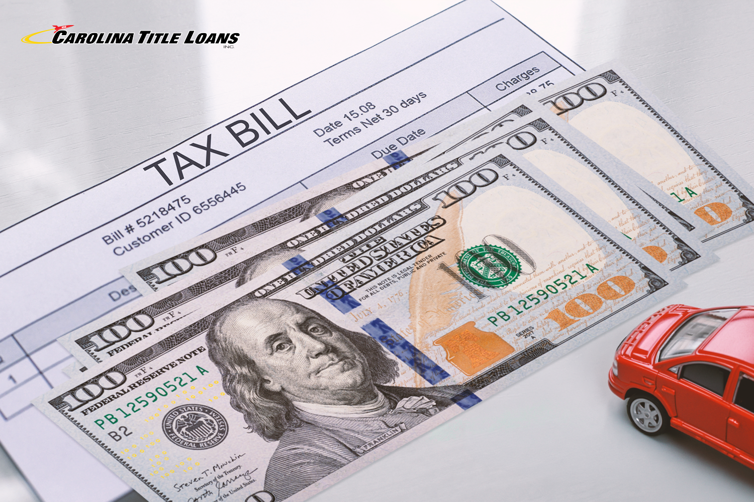 a tax bill with money from a fast title loan in SC