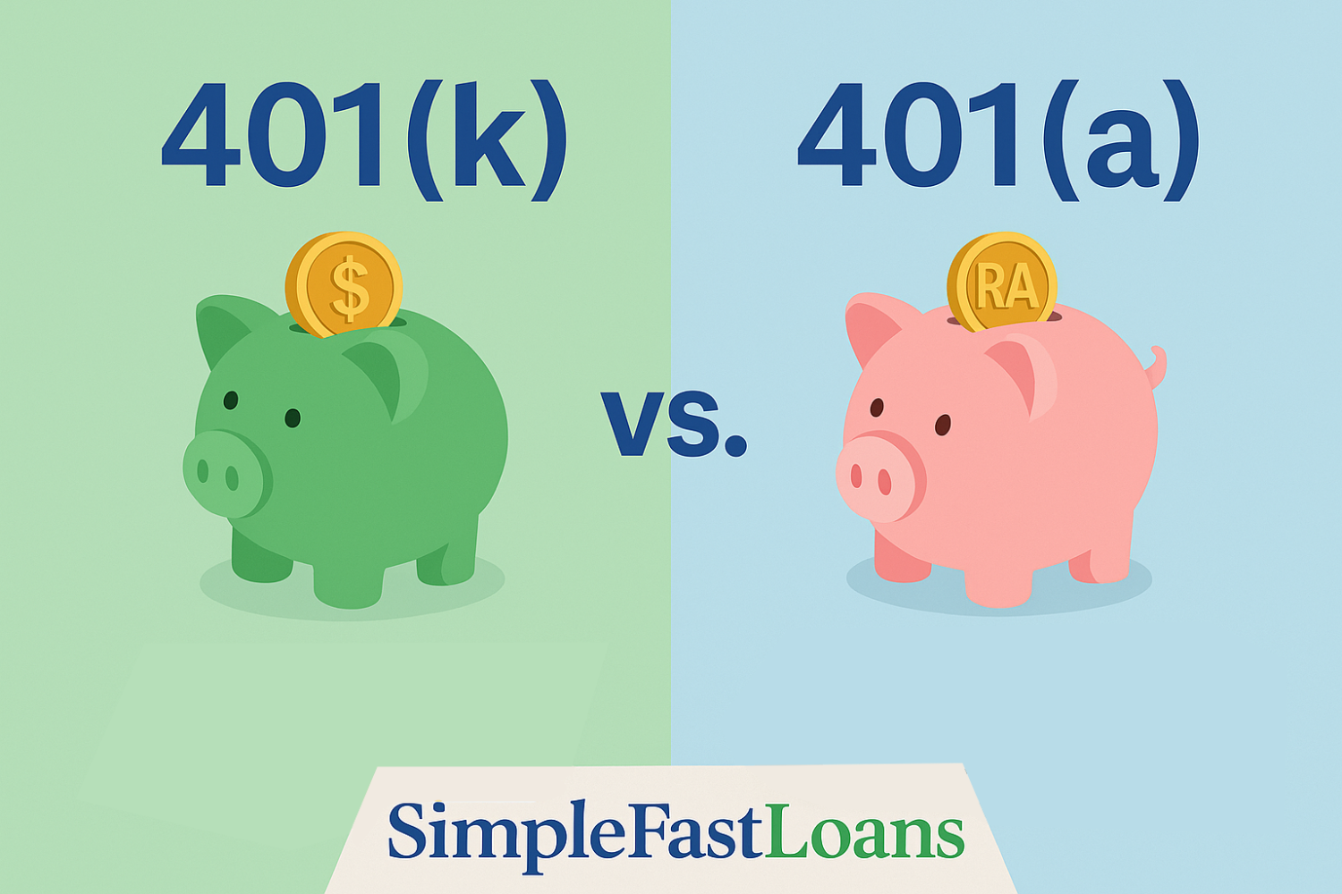 401k and 401a piggy banks