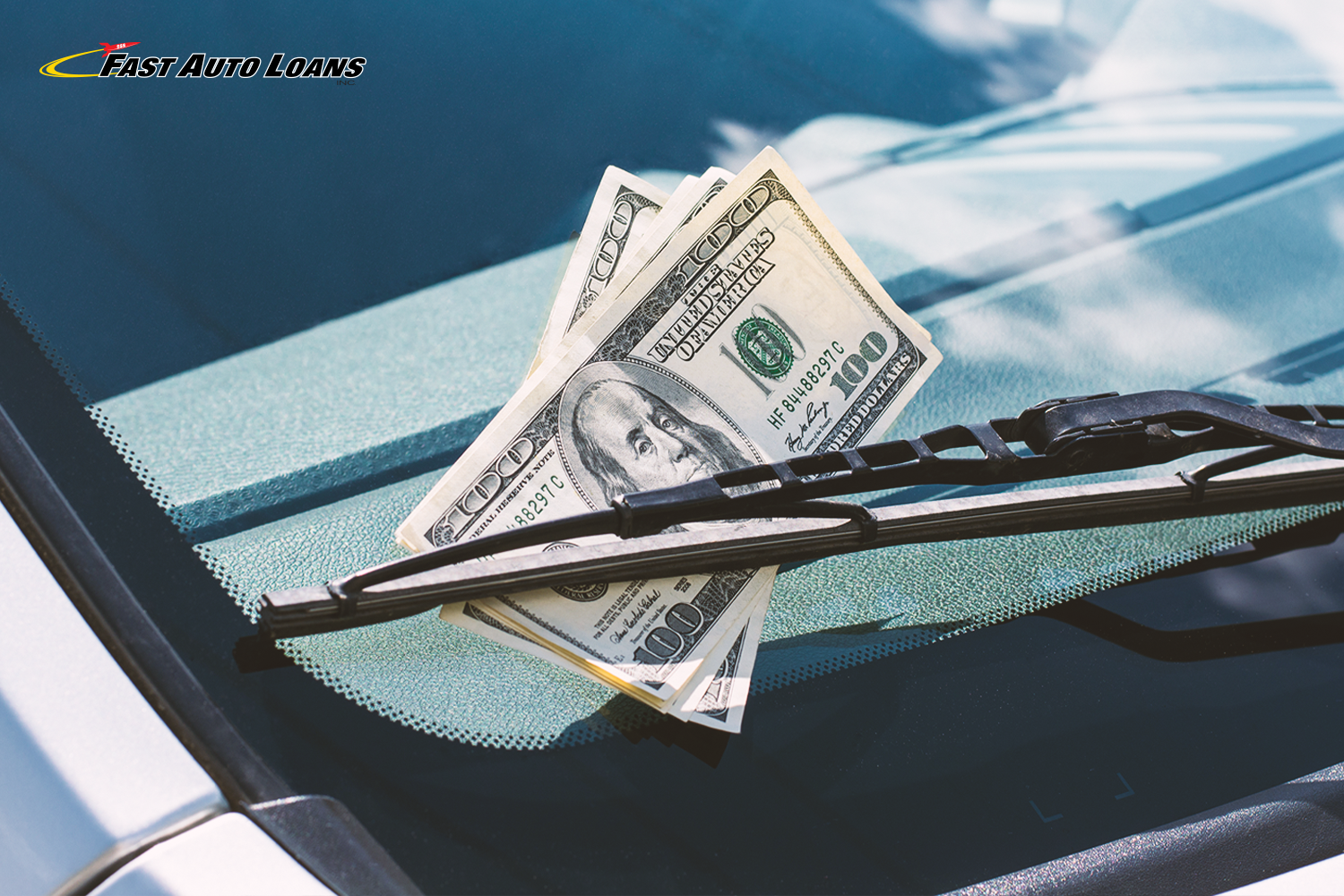 registration loan cash in a car windshield