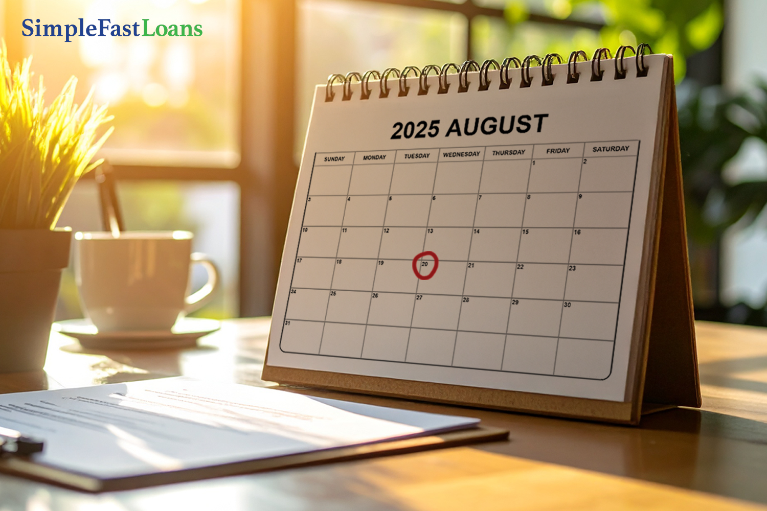 loan maturity date on a calendar