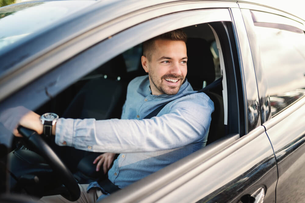 man in car for title pawn