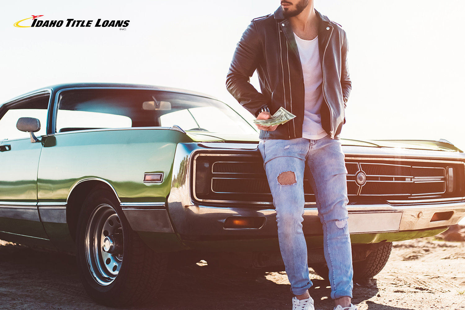 man with classic car to use for a title loan