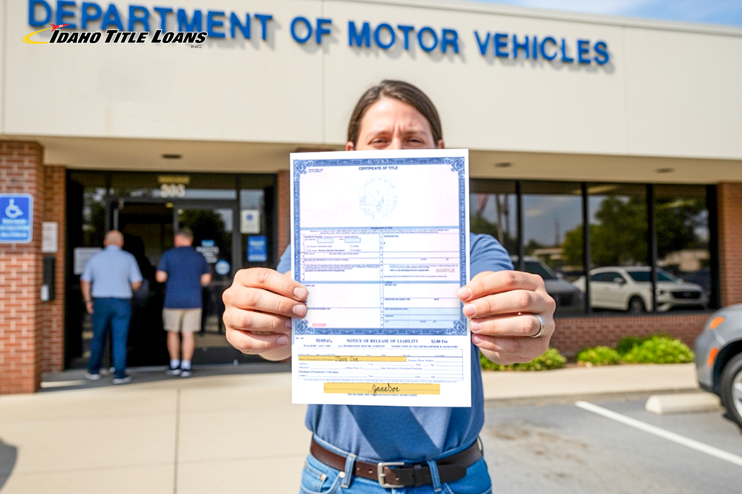man holds lien-free vehicle title for a title loan