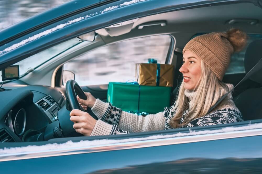 woman following winter driving tips