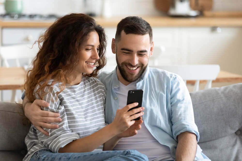 Couple appreciating moments together