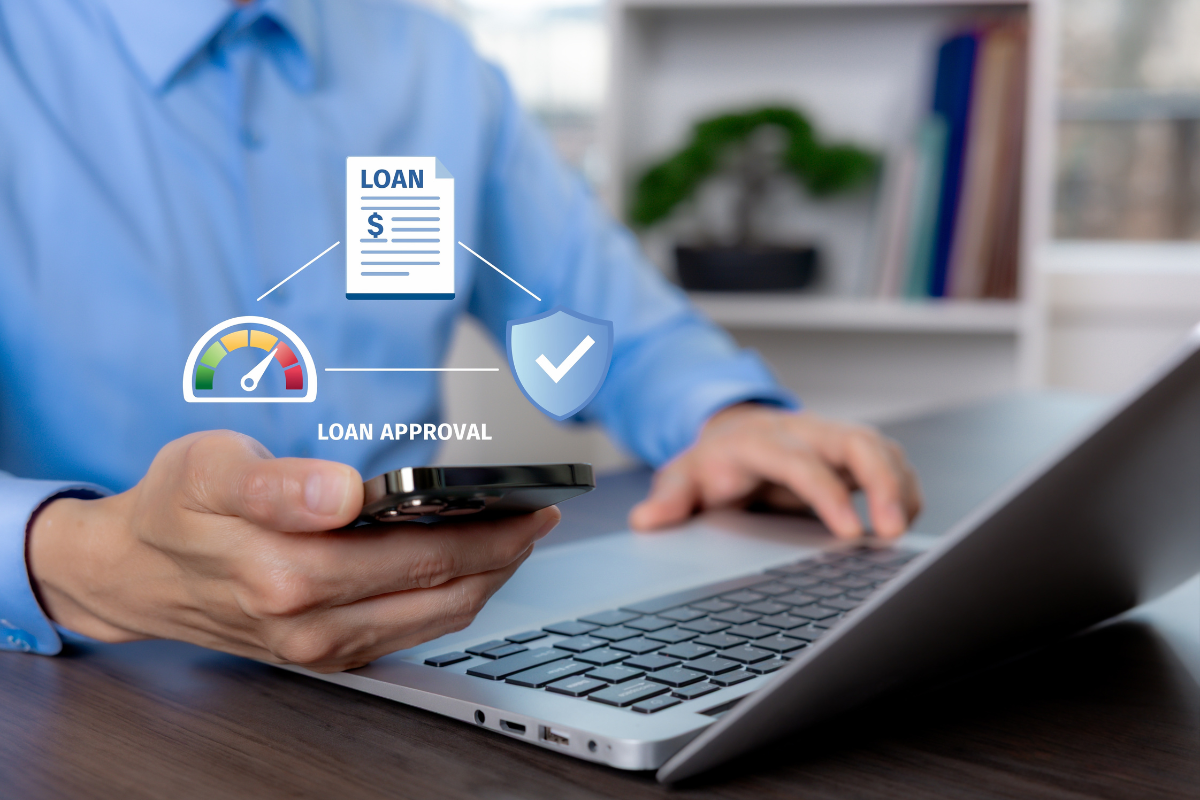 man applying online for payday loan approval with bad credit