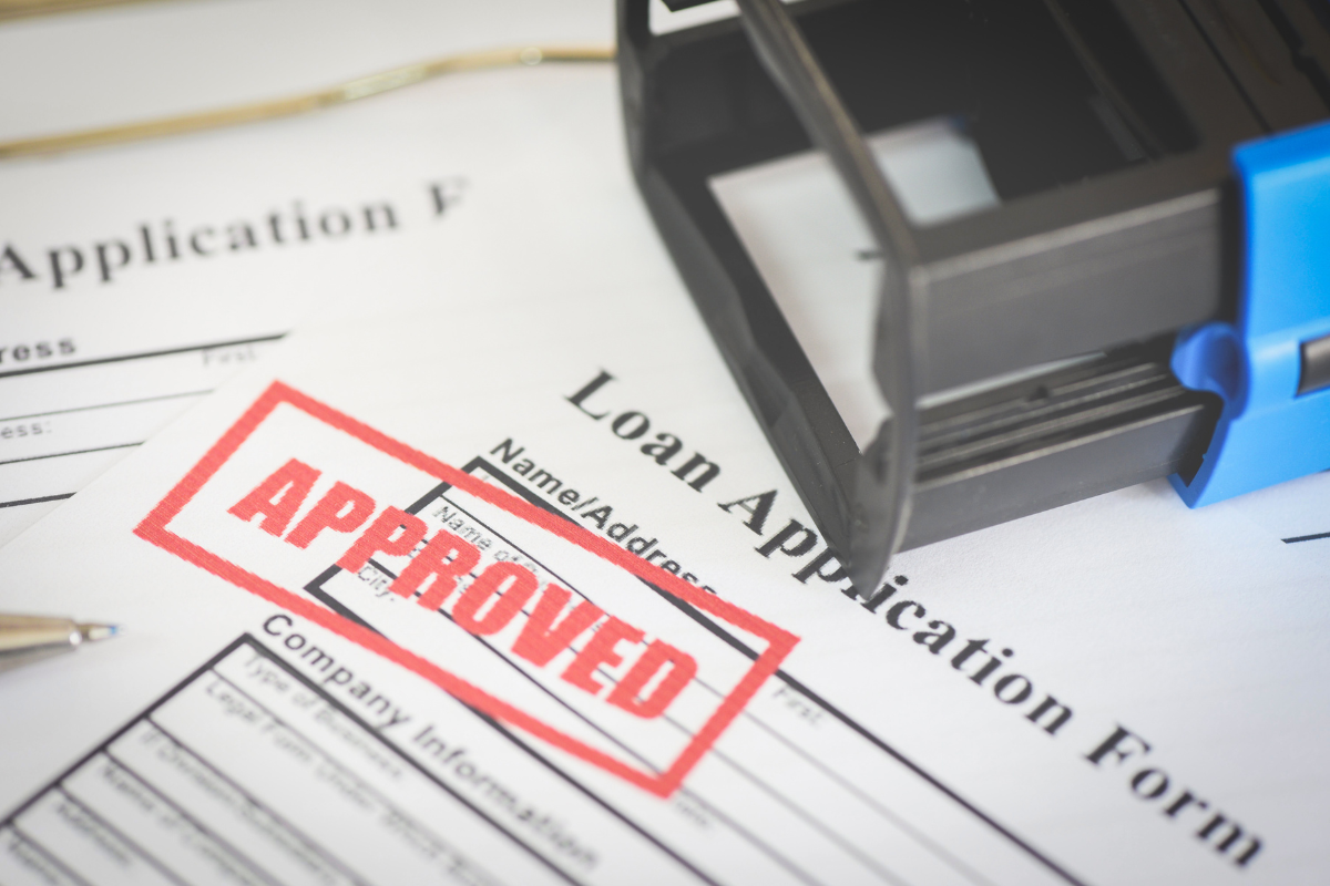 loan application approved with stamp