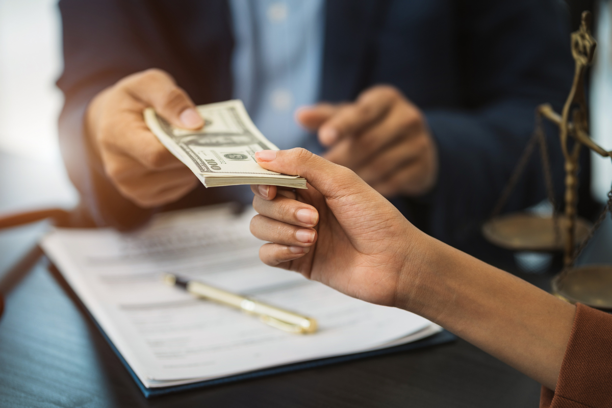 arizona borrower receiving loan cash from loan representative