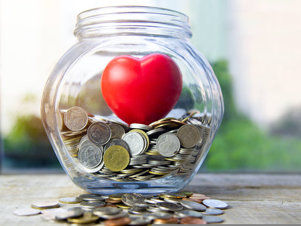 jar with cash for one-income families