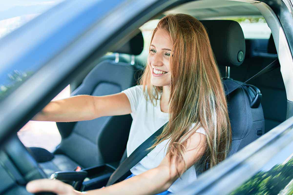 girl excited to get car title loan