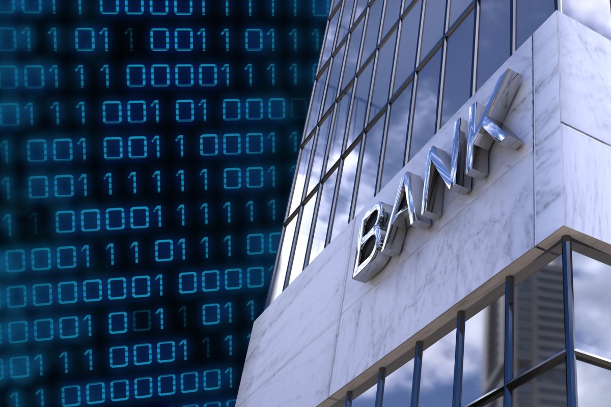 bank building to get a checking account for cash advance