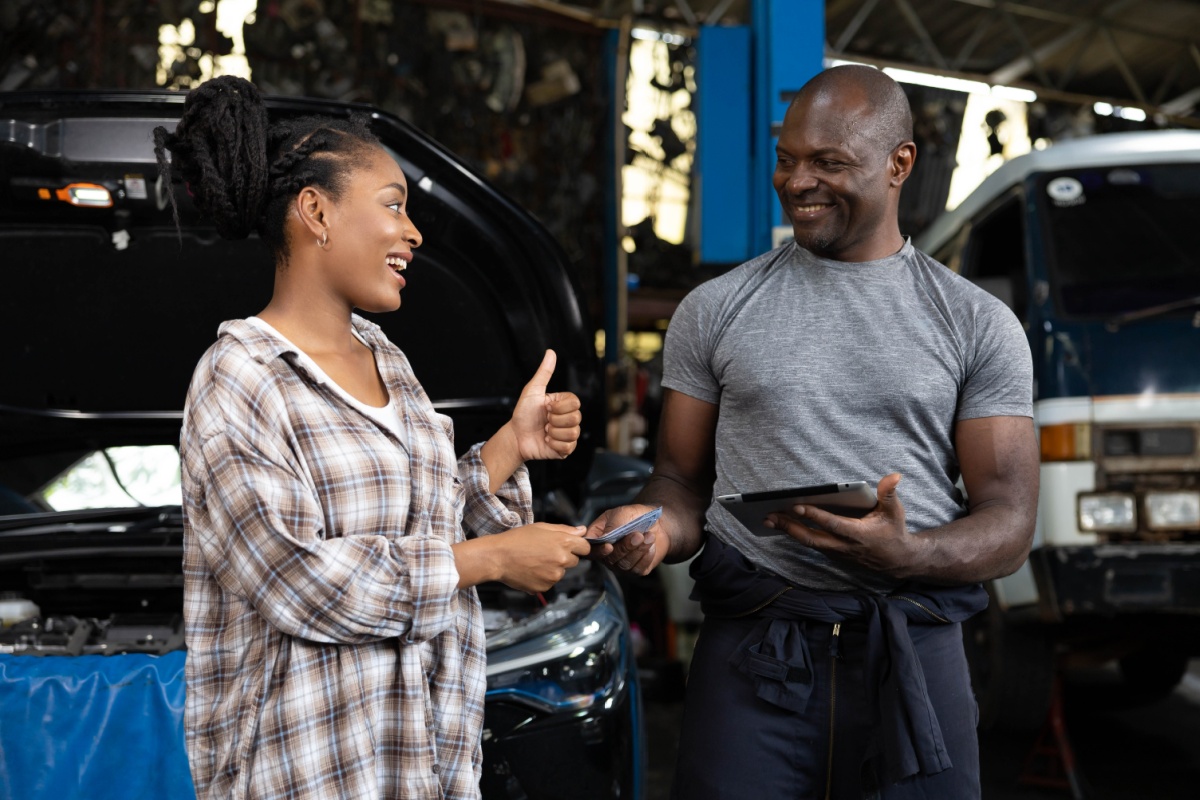 customer pays with auto pawn for emergency car repairs