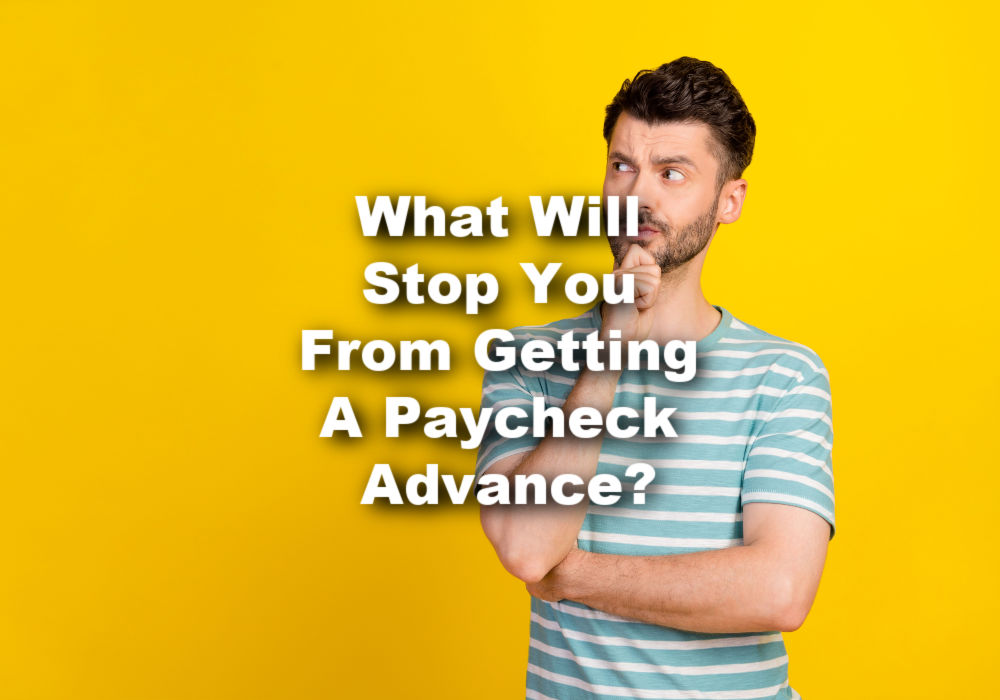 man questioning if he can get a paycheck advance