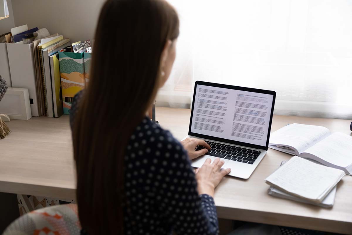 woman applying for a loan online