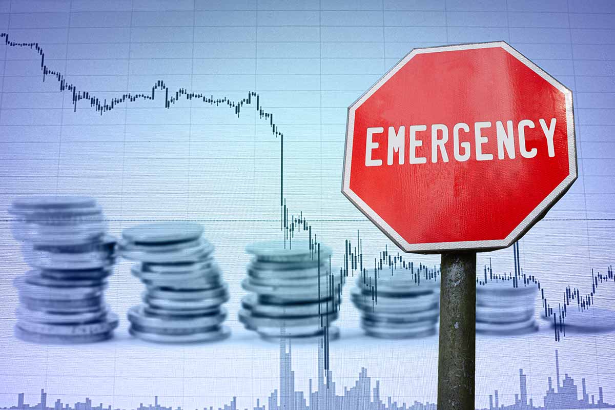 financial emergency stop sign