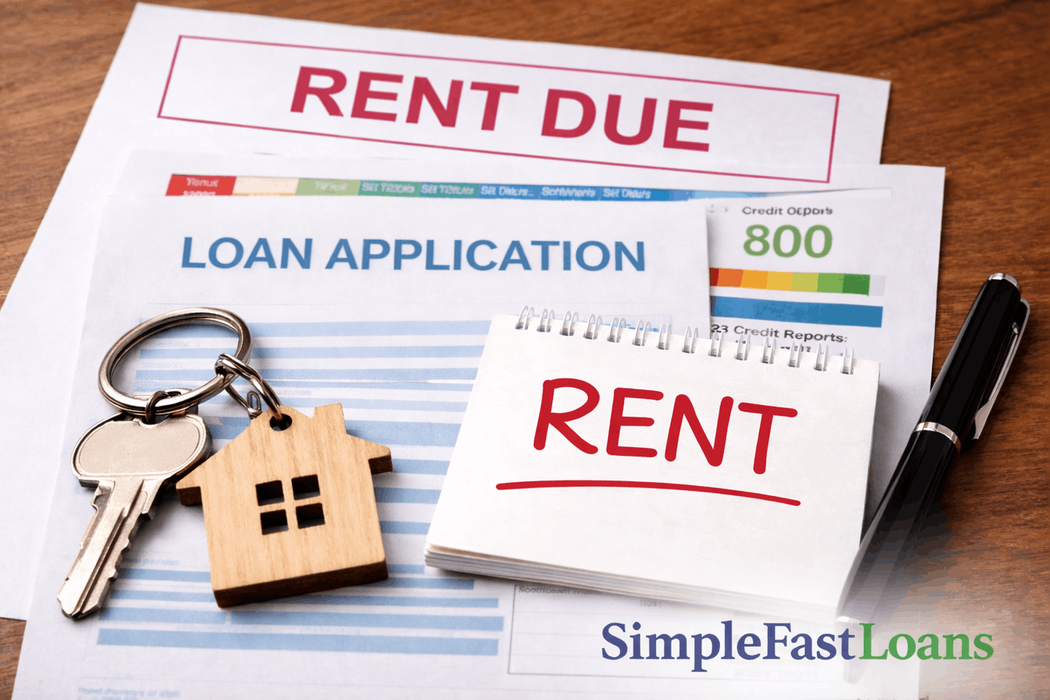 Overdue rent documents and house keys