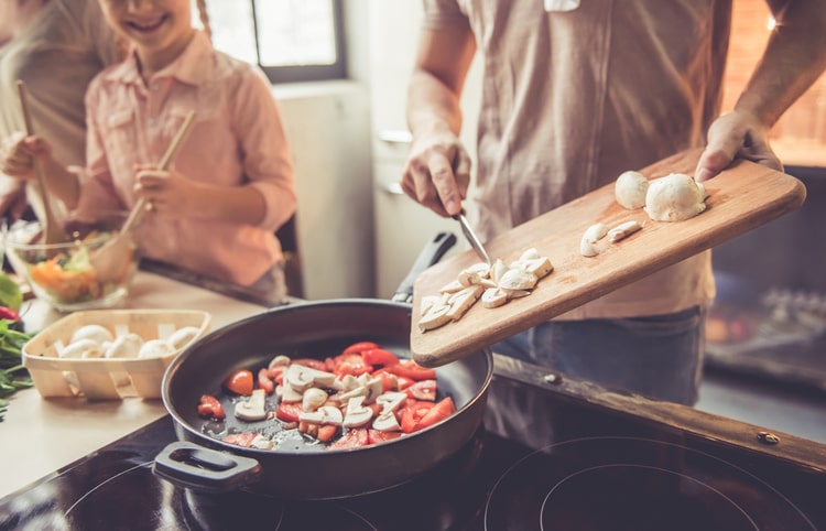 Family cooking and saving money