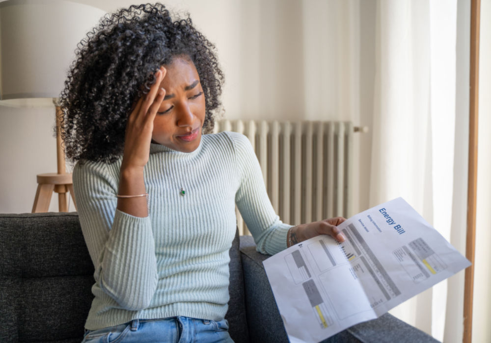 woman worried about collection bill