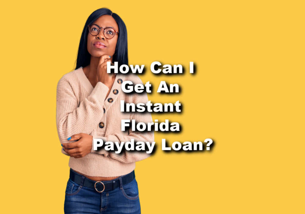 woman thinking of an instant cash loan