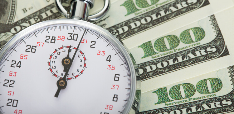 Image of pocket watch and hundred dollar bills. Expert financial tips.