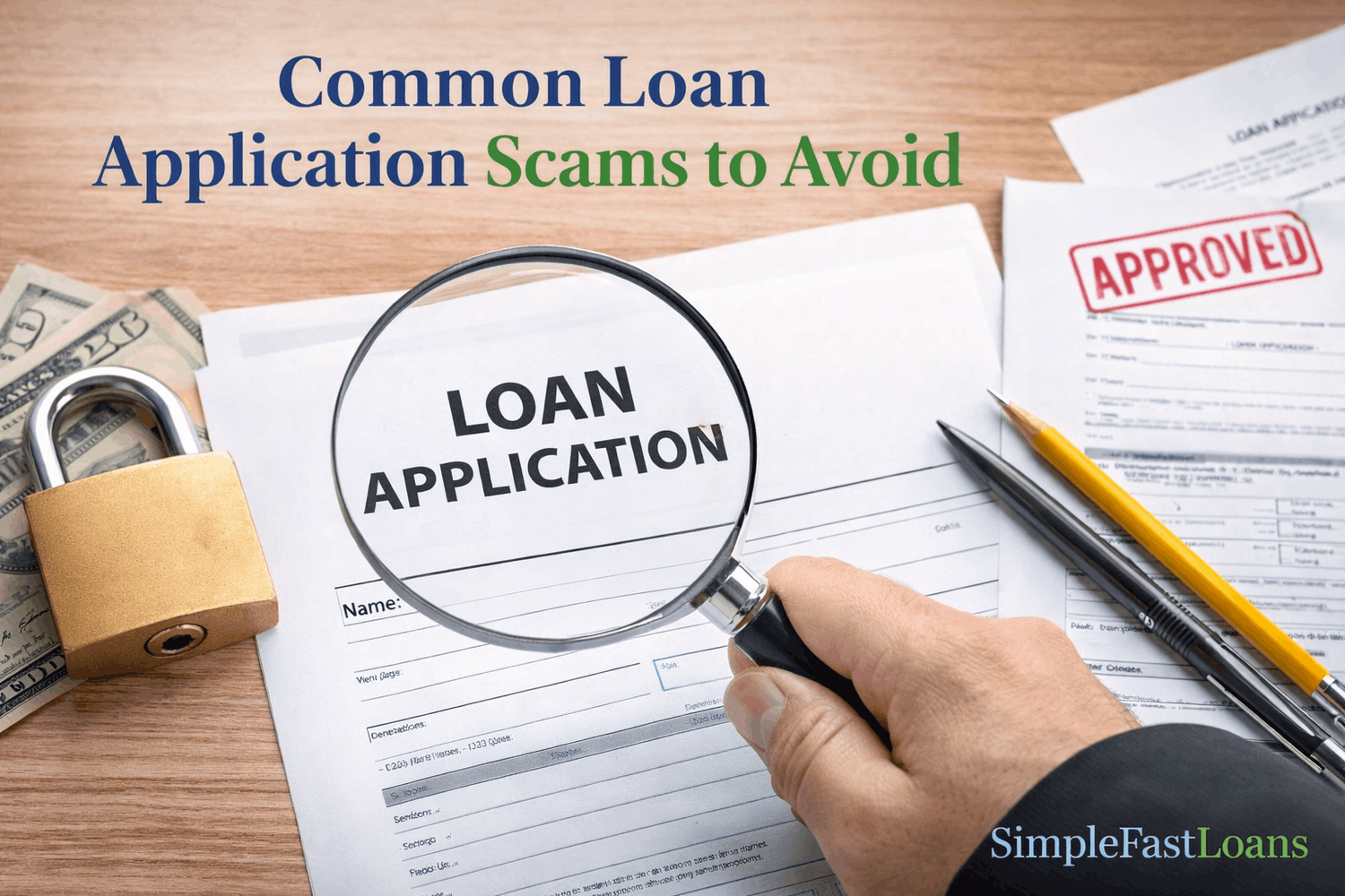 "Loan application" under a magnifying glass