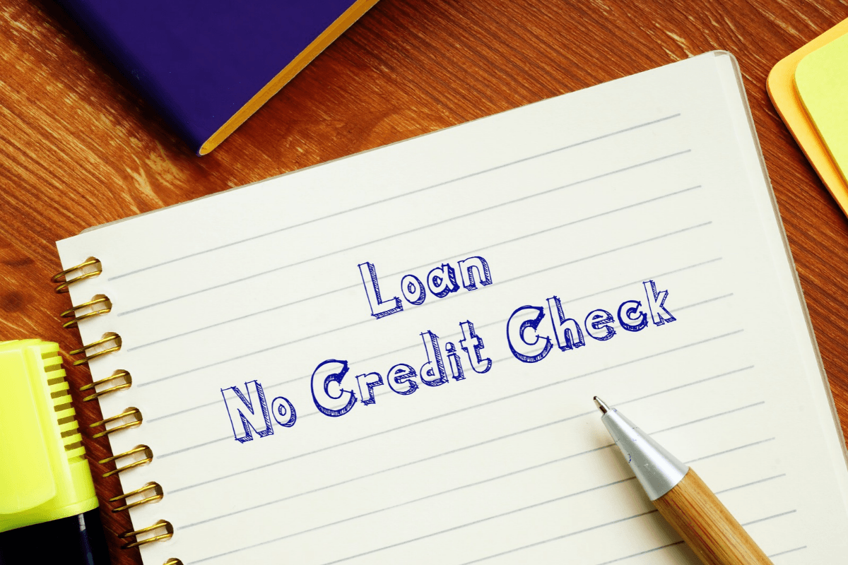 loan no credit check written in a notebook