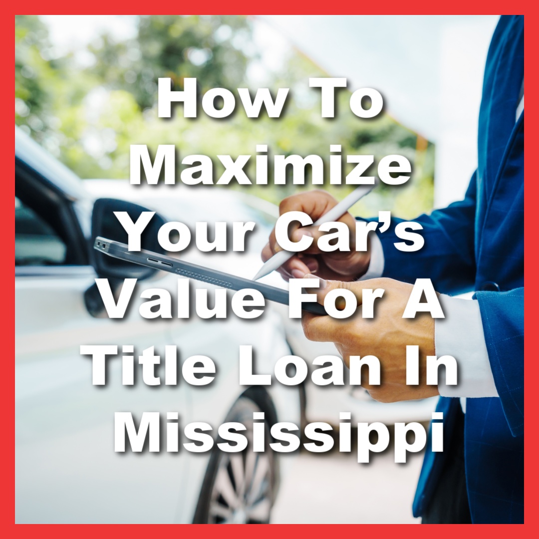 loan rep determining car title loan value with vehicle inspection