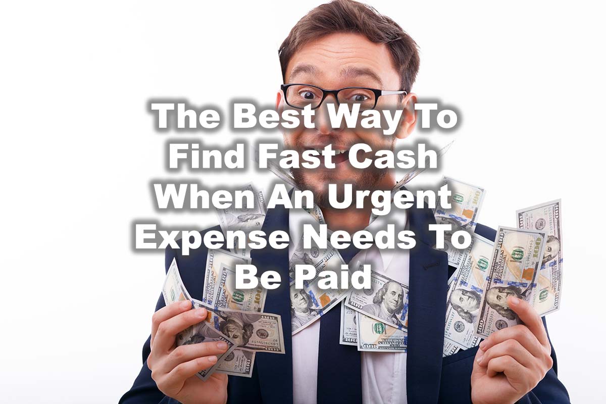 man with fast cash from title loans with text The Best Way To Find Fast Cash When An Urgent Expense Needs To Be Paid