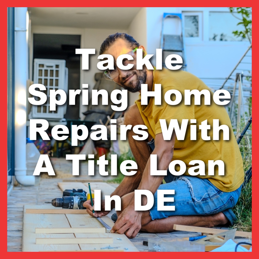 man completes spring home repairs