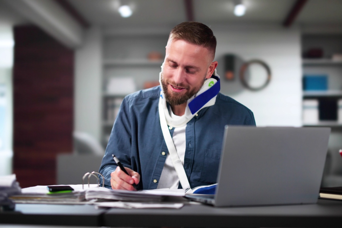 man signs loan agreement for payday loans on disability benefits