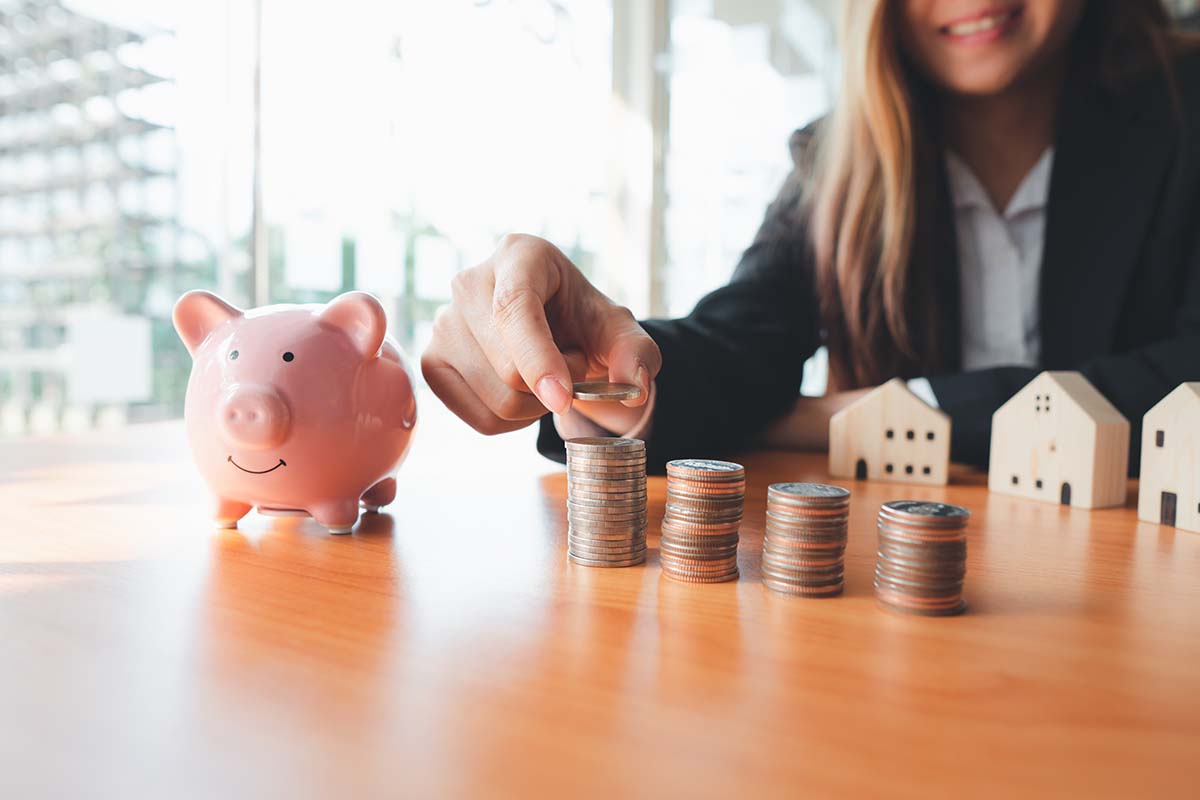 woman working on her debt