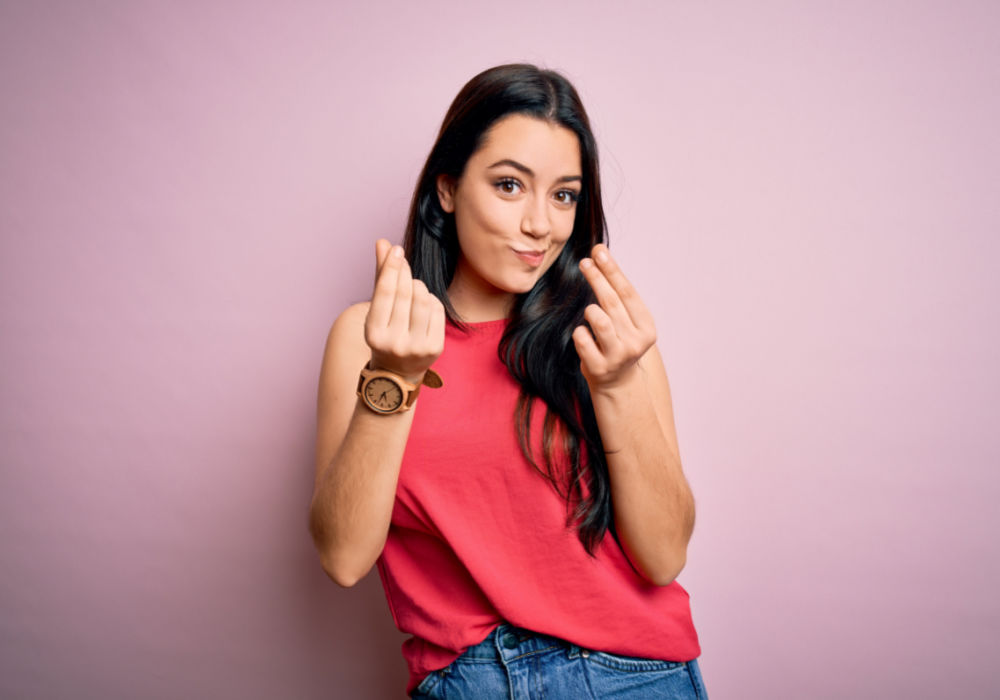 woman excited for her incoming borrowed money