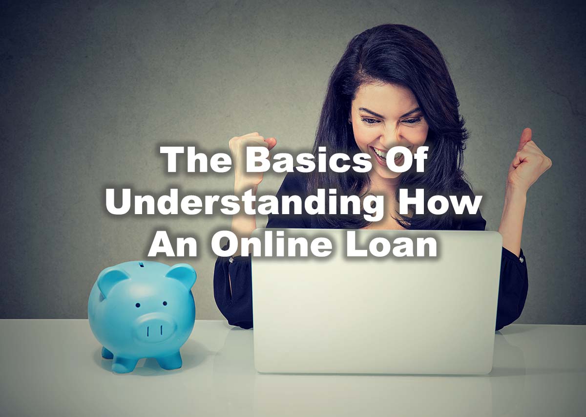 excited woman learning about online title loans with text The Basics Of Understanding How An Online Loan Works