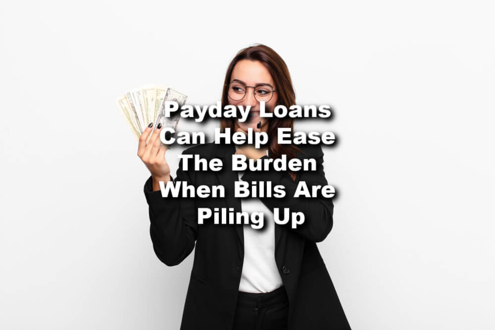 payday loan bills woman with cash